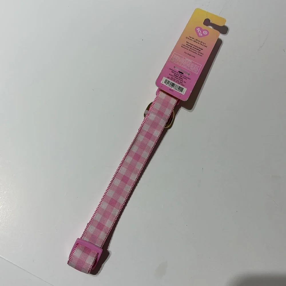 Stoney Clover Lane LIMITED EDITION Extra Large Pink Gingham Dog Collar